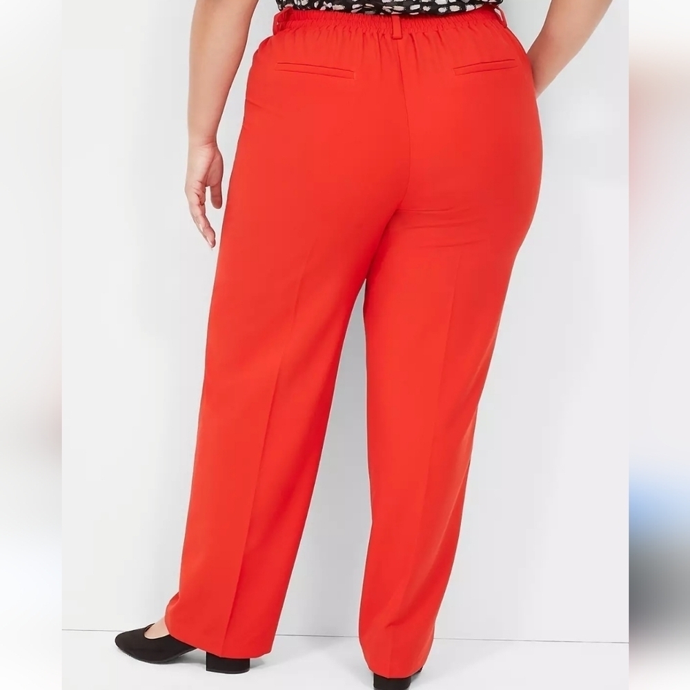 Lane Bryant Perfect Drape Pull-On Straight Pant fire red sz 22 WP259 - Picture 3 of 7